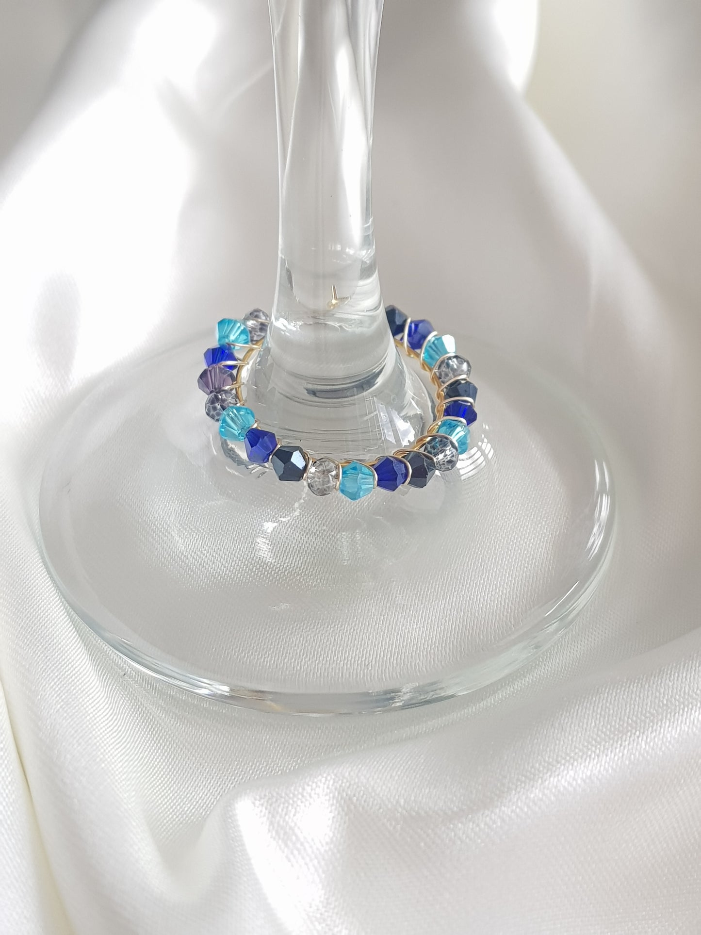 Wine Glass Ring Cristales de Colores