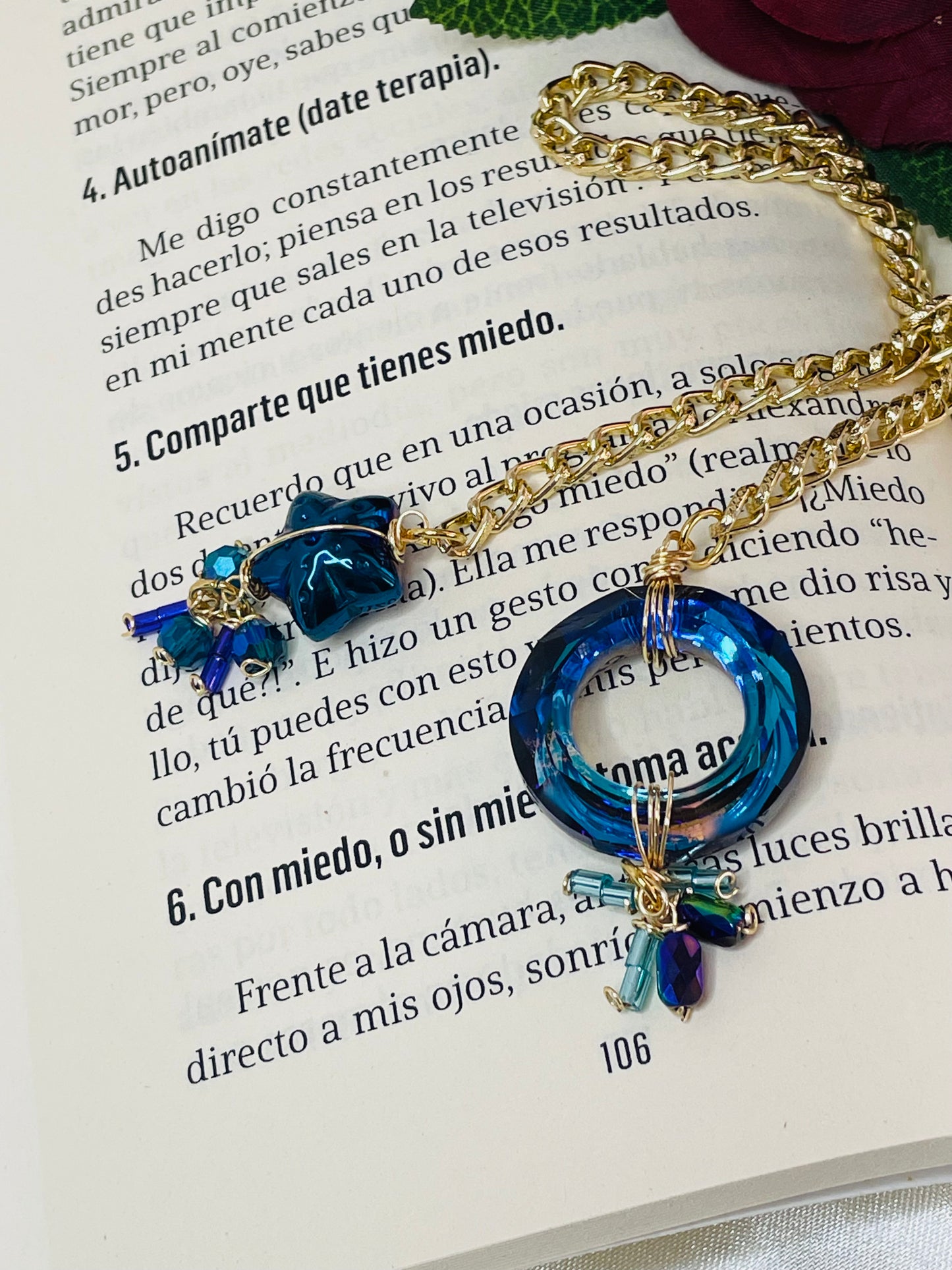 Marcadores de Libros con Aros de Cristal Tornasol