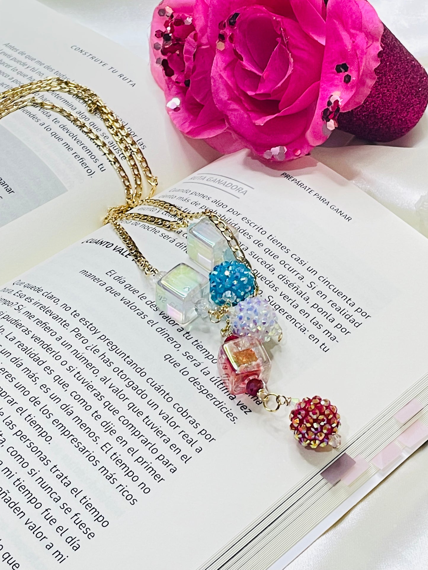 Marcador de Libros con Charm de Corazón Estilo Diamante