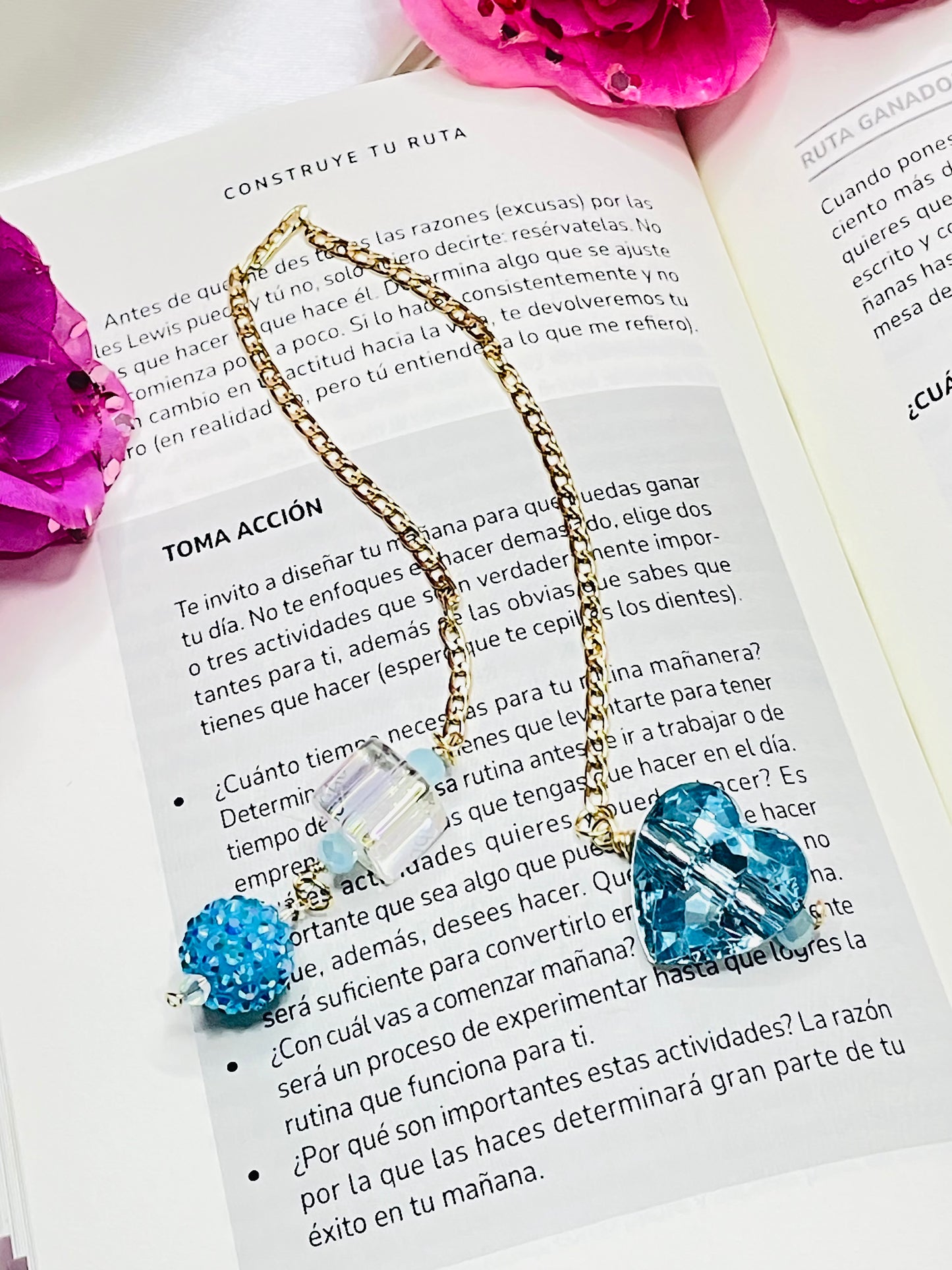 Marcador de Libros con Charm de Corazón Estilo Diamante