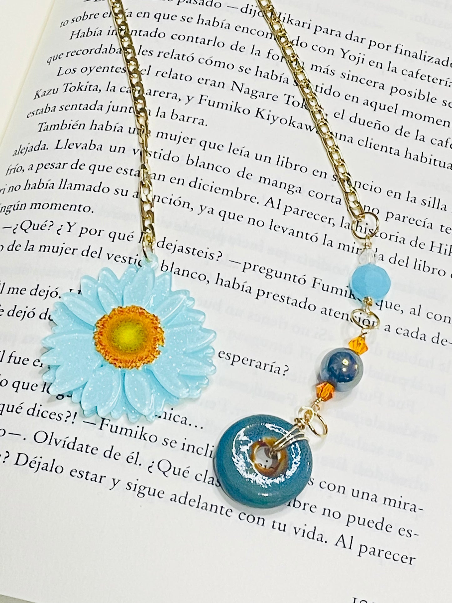 Marcador con Flor Acrilica Glitter