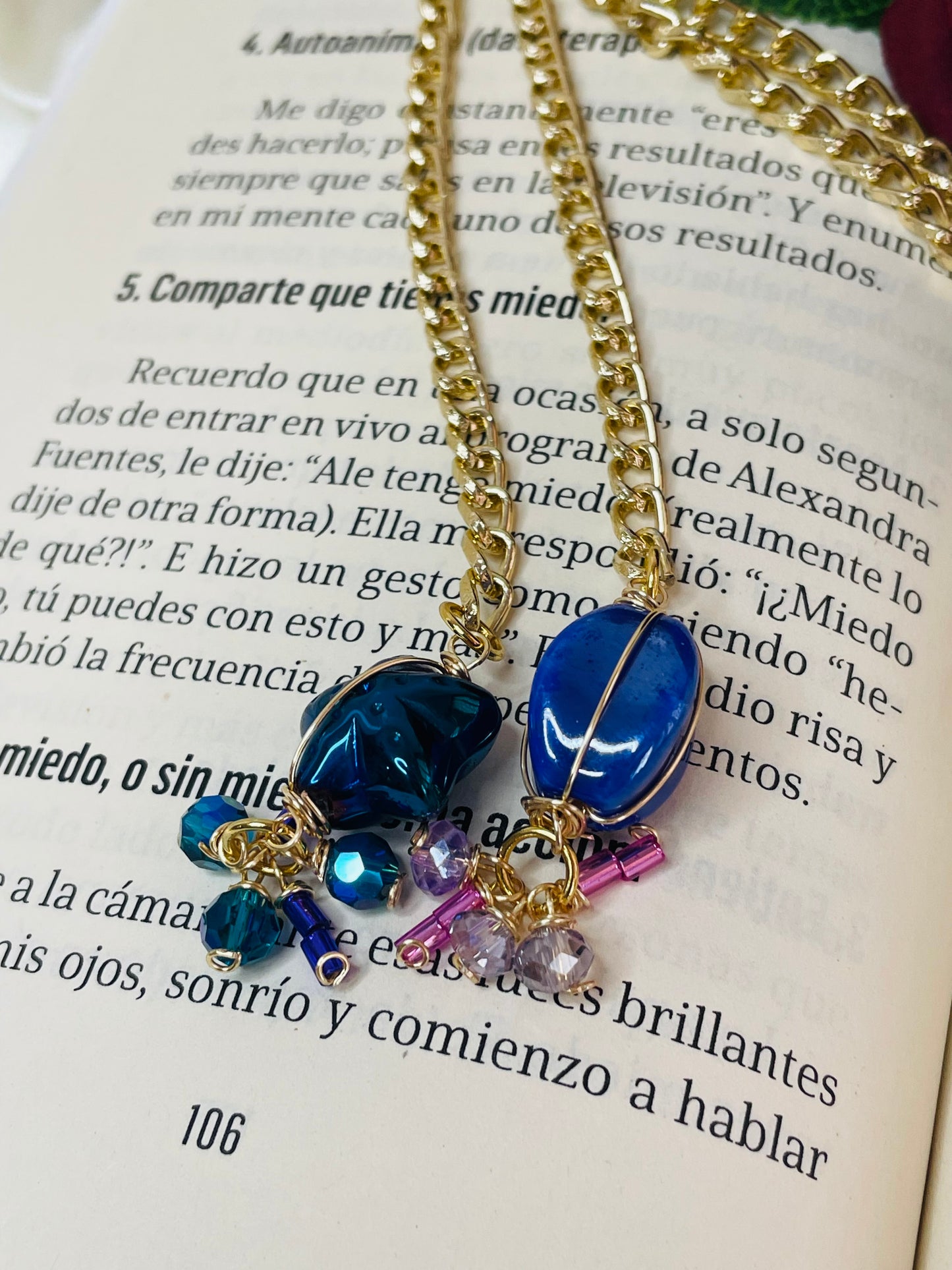 Marcadores de Libros con Aros de Cristal Tornasol