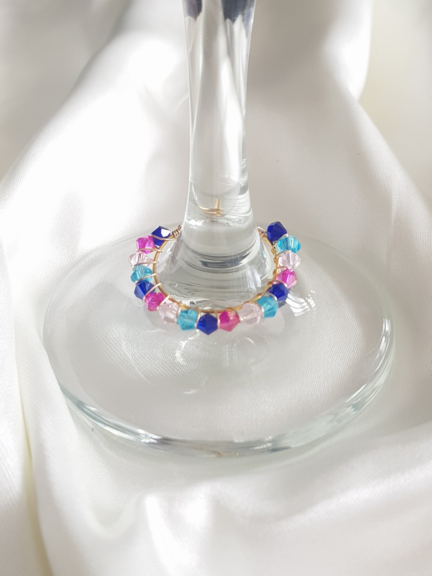 Wine Glass Ring Cristales de Colores