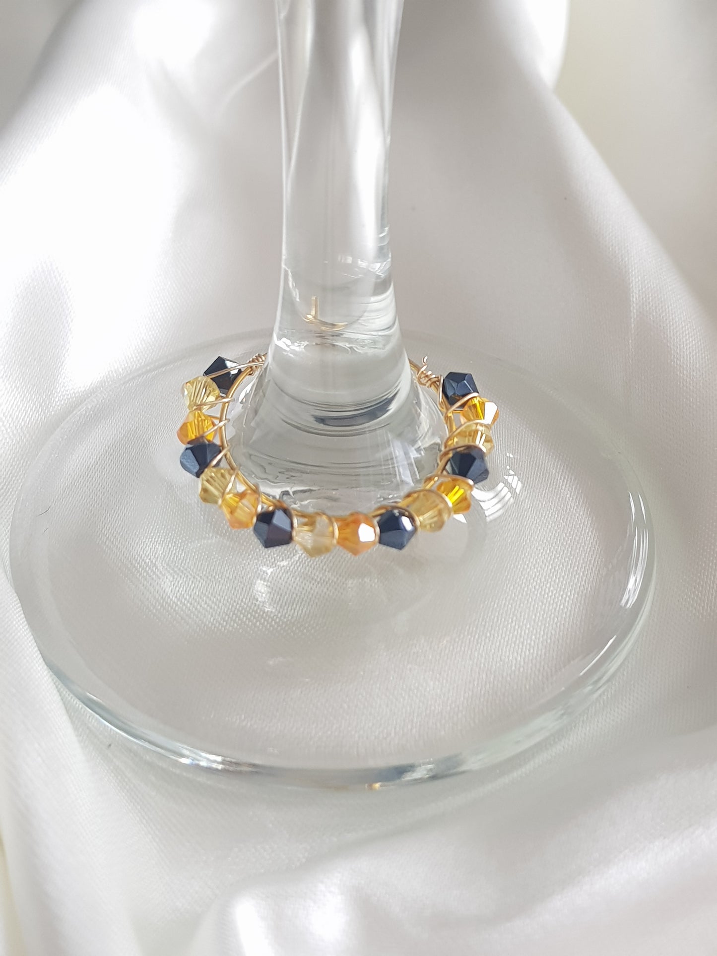 Wine Glass Ring Cristales de Colores