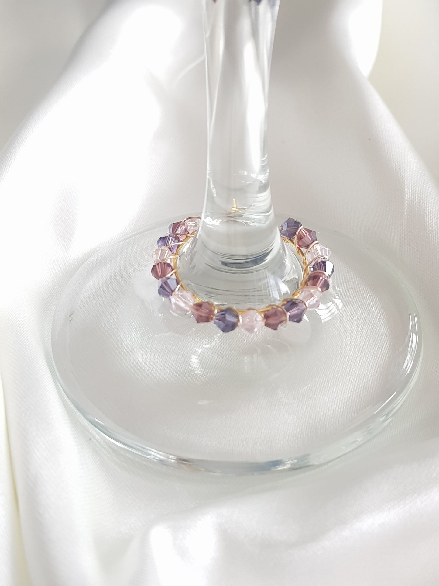 Wine Glass Ring Cristales de Colores