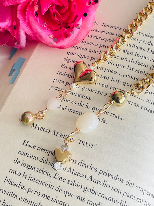 Marcador de Libros con Charm Chunky en Forma de Corazón