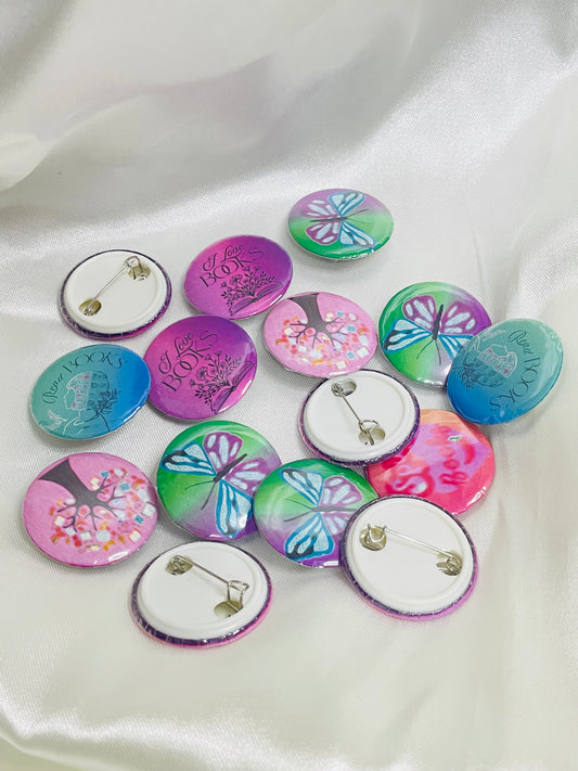 Books Pin Buttons