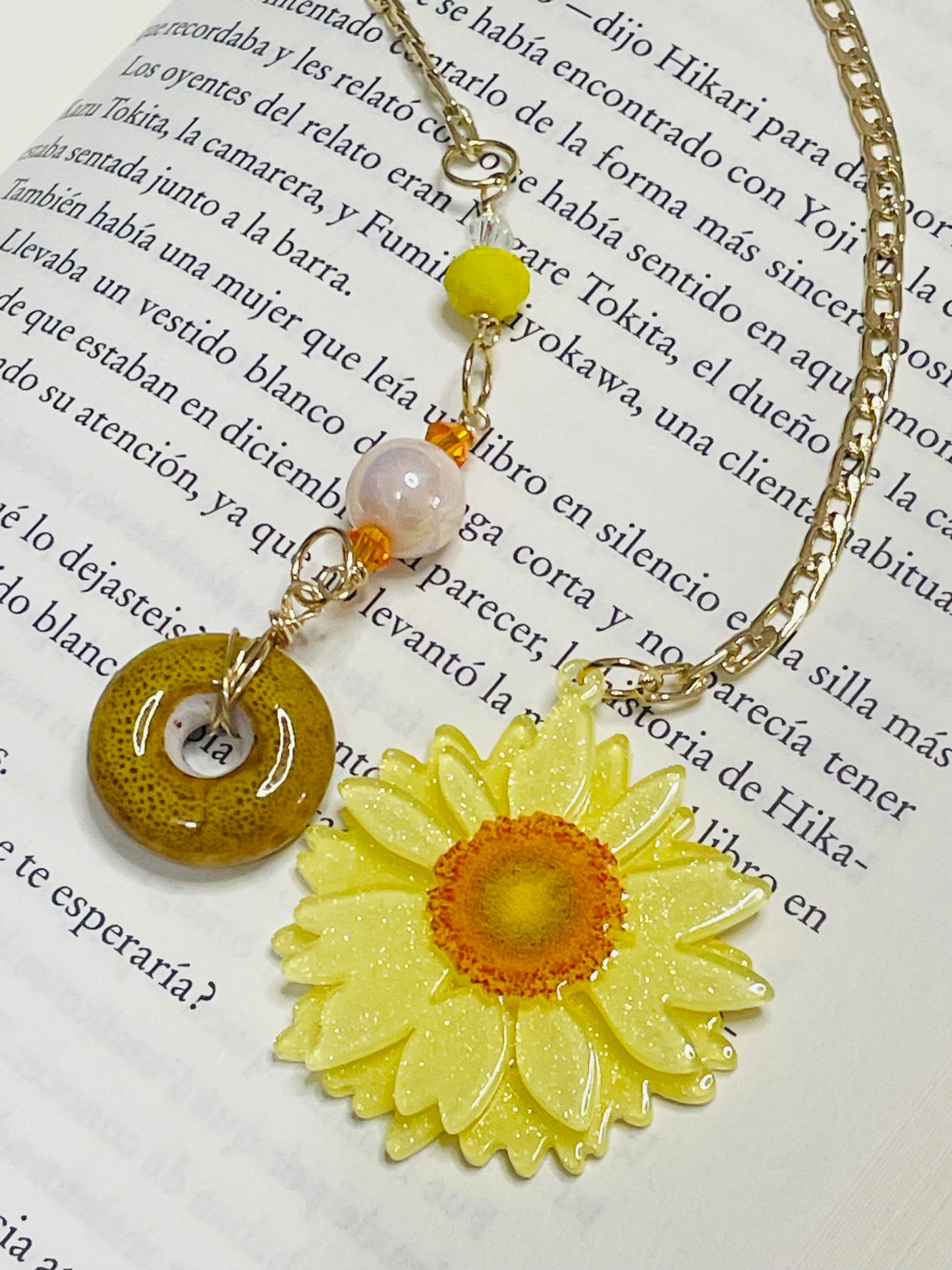 Marcador con Flor Acrilica Glitter