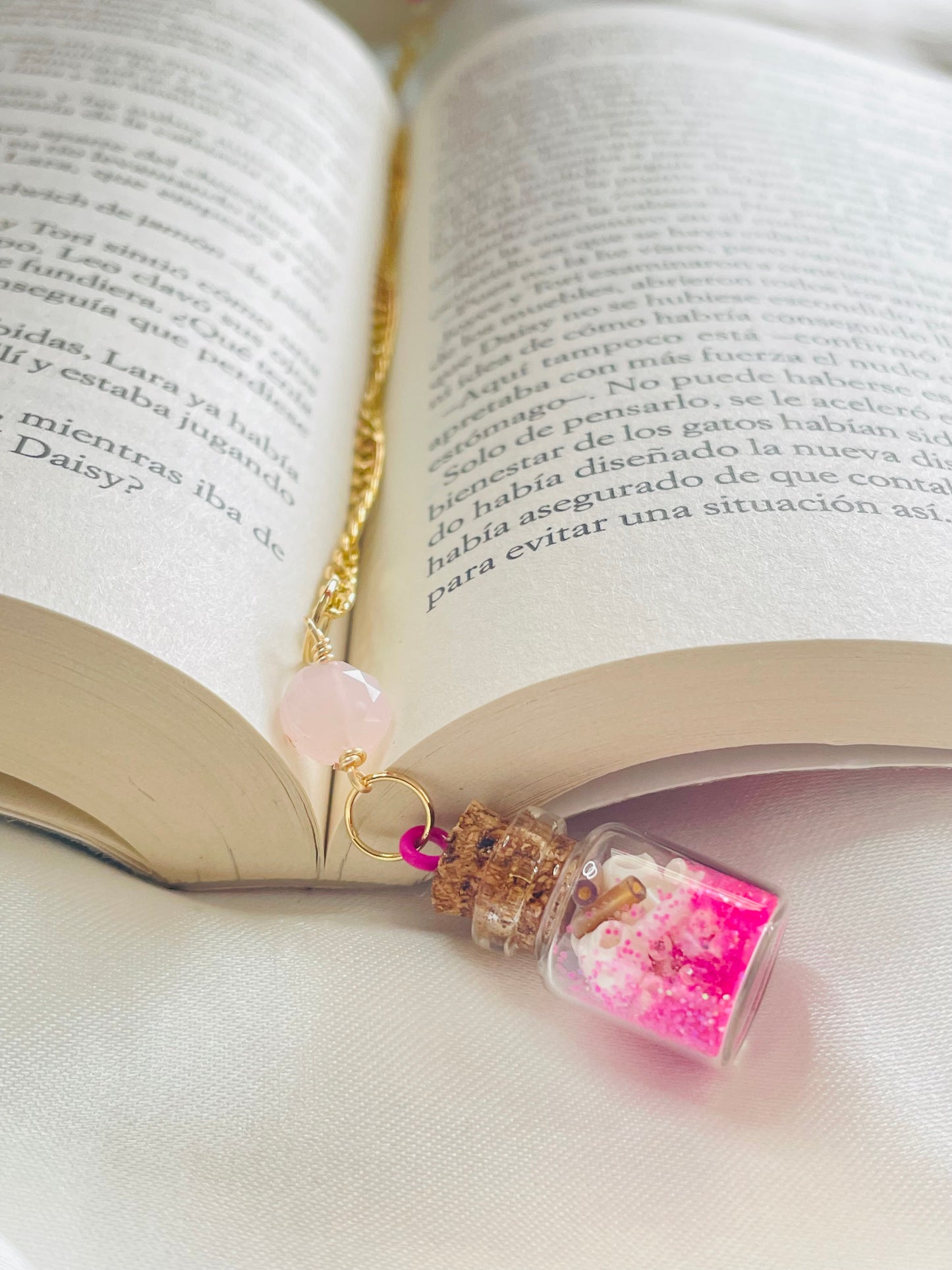 Marcador Botella Cristal Pink Sand