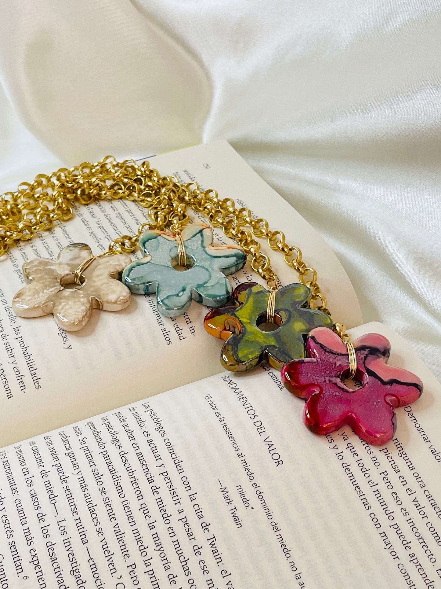 Marcadores de Libros Flor en Cerámica